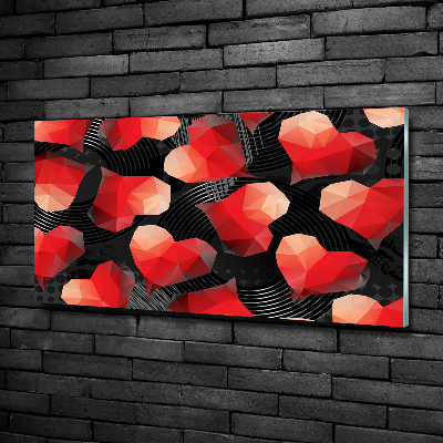 Quadro in verde Cuori geometrici