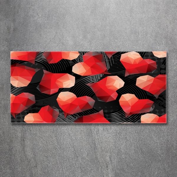 Quadro in verde Cuori geometrici