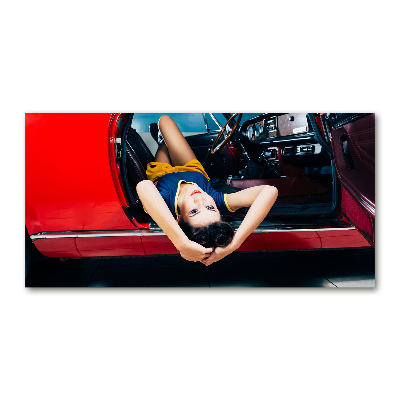 Quadro vetro Donna in macchina