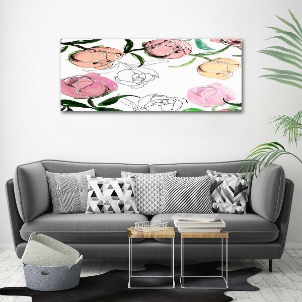 Quadro in verde Boccioli di peonia