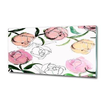 Quadro in verde Boccioli di peonia