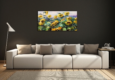 Quadro su vetro Girasoli
