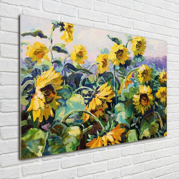 Quadro su vetro Girasoli