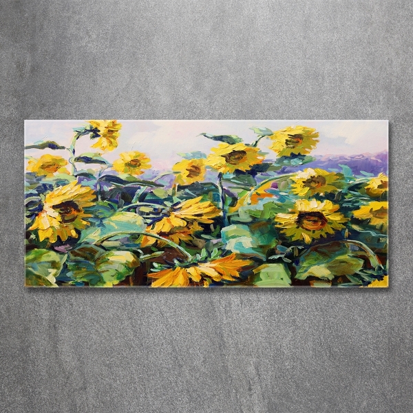 Quadro su vetro Girasoli
