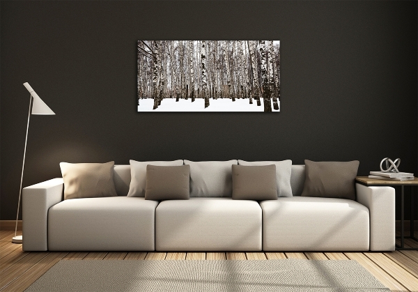 Quadro in vetro Betulle in inverno