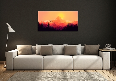 Quadro su vetro Paesaggio montano