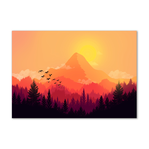 Quadro su vetro Paesaggio montano