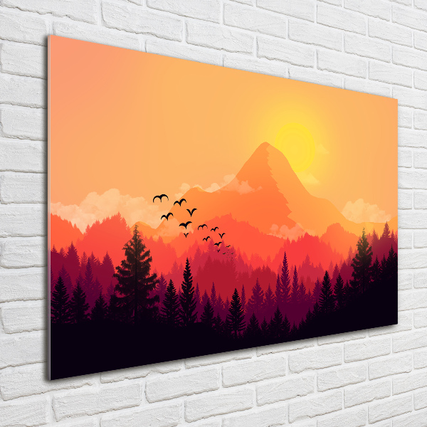 Quadro su vetro Paesaggio montano