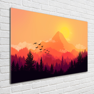 Quadro su vetro Paesaggio montano