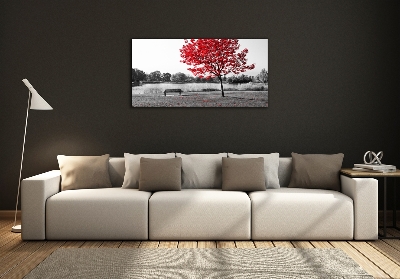 Quadro vetro Albero rosso