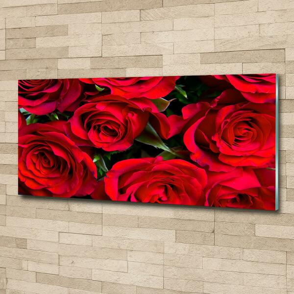 Quadro in verde Rose rosse