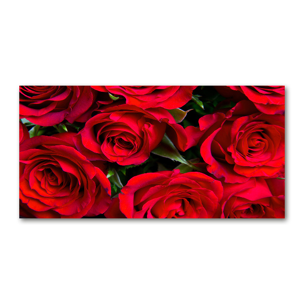 Quadro in verde Rose rosse