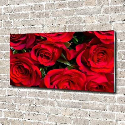 Quadro in verde Rose rosse