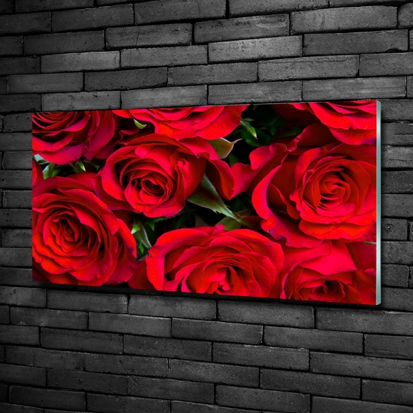 Quadro in verde Rose rosse