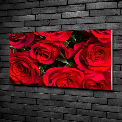 Quadro in verde Rose rosse