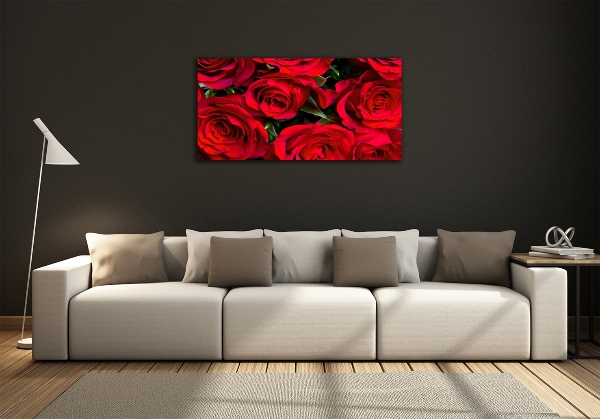 Quadro in verde Rose rosse
