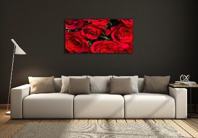 Quadro in verde Rose rosse