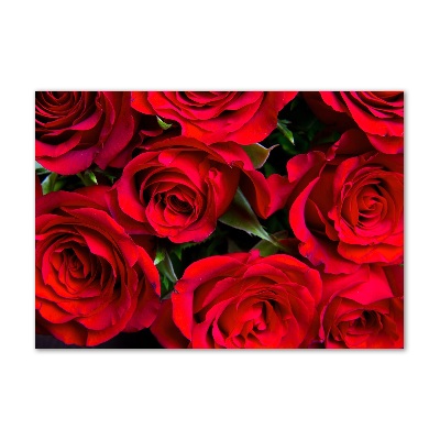 Quadro in verde Rose rosse