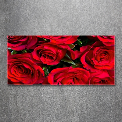 Quadro in verde Rose rosse