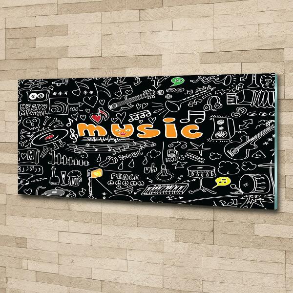 Quadro in verde Simboli musicali