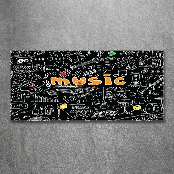 Quadro in verde Simboli musicali