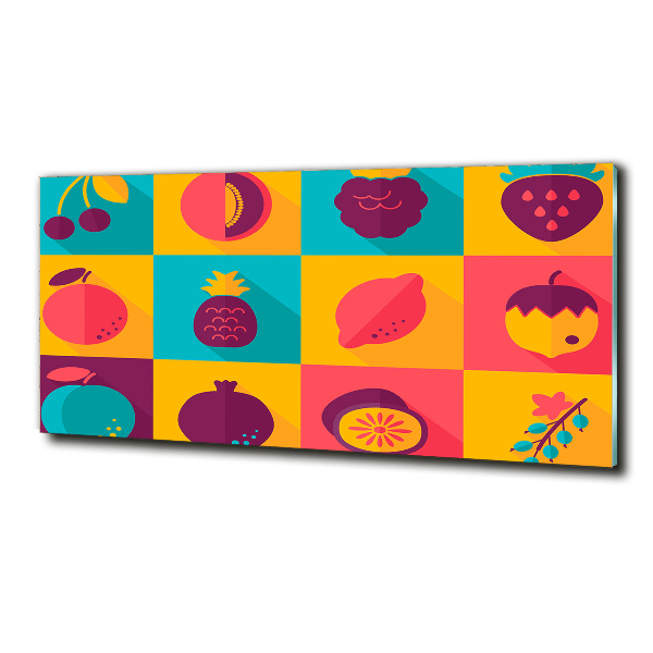 Quadro su vetro Icone della frutta