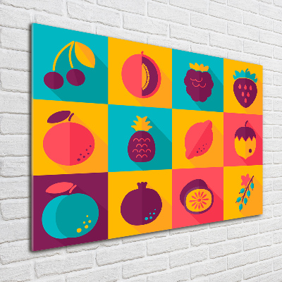 Quadro su vetro Icone della frutta