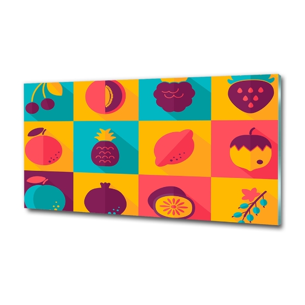 Quadro su vetro Icone della frutta