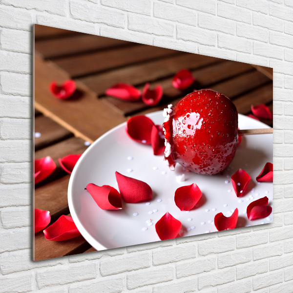 Quadro su vetro Mela su un bastoncino