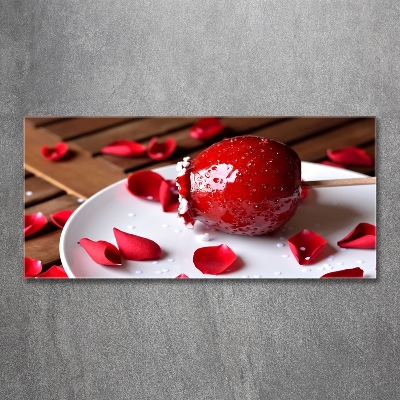 Quadro su vetro Mela su un bastoncino