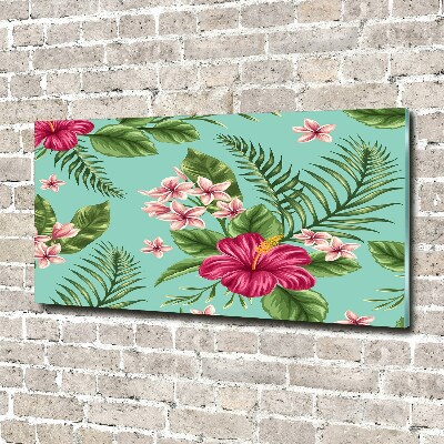 Quadro in vetro Fiori hawaiani