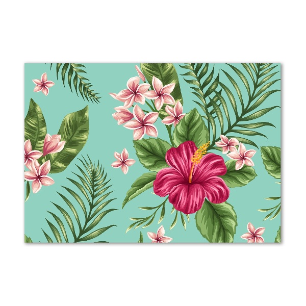 Quadro in vetro Fiori hawaiani