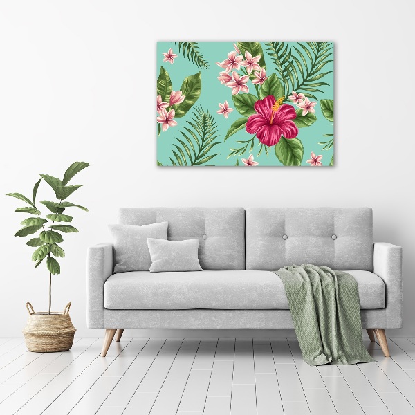 Quadro in vetro Fiori hawaiani