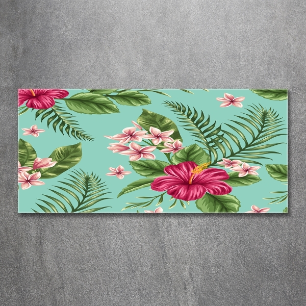 Quadro in vetro Fiori hawaiani