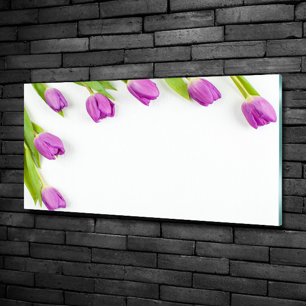 Quadro vetro Tulipani viola
