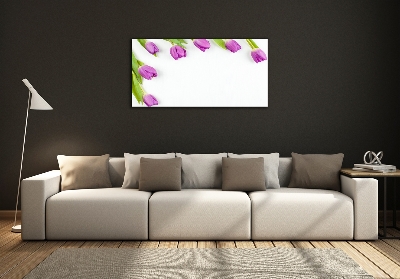 Quadro vetro Tulipani viola
