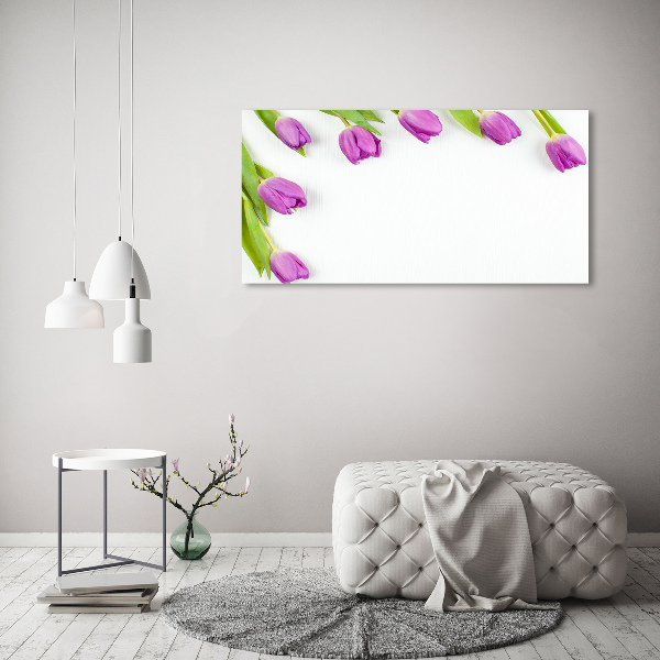 Quadro vetro Tulipani viola