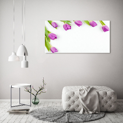Quadro vetro Tulipani viola