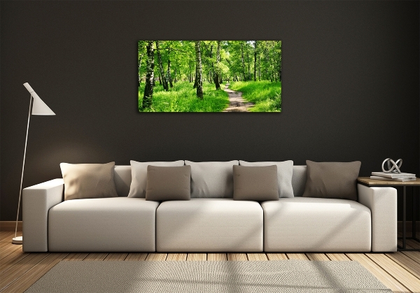 Quadro vetro Foresta di betulle
