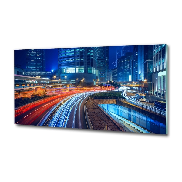 Quadro su vetro Hong Kong di notte