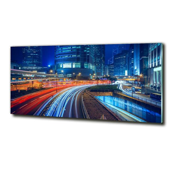 Quadro su vetro Hong Kong di notte
