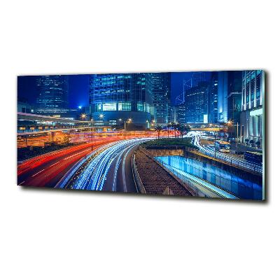 Quadro su vetro Hong Kong di notte