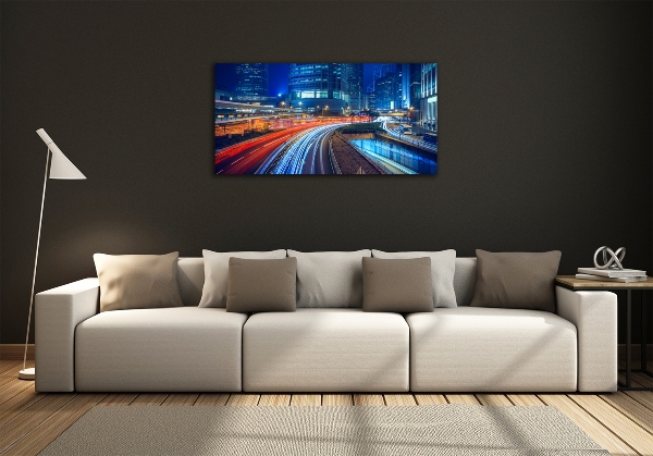 Quadro su vetro Hong Kong di notte