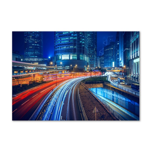 Quadro su vetro Hong Kong di notte