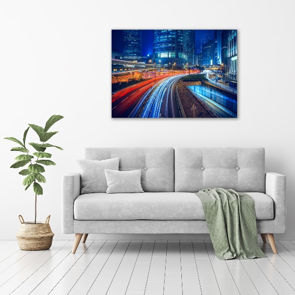 Quadro su vetro Hong Kong di notte