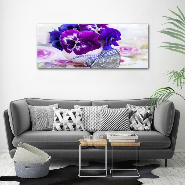 Quadro su vetro Viole del pensiero viola
