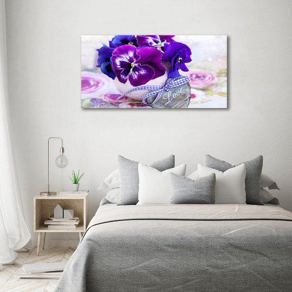 Quadro su vetro Viole del pensiero viola