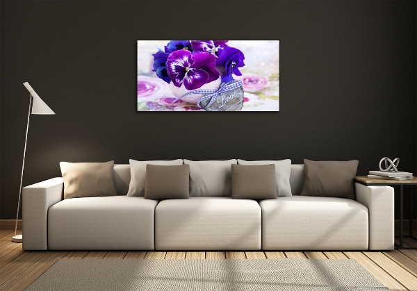 Quadro su vetro Viole del pensiero viola