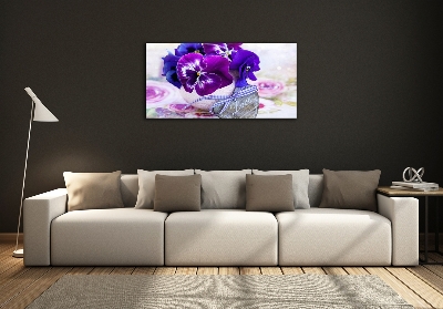 Quadro su vetro Viole del pensiero viola