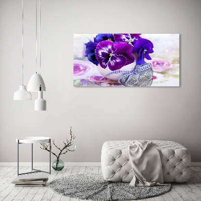 Quadro su vetro Viole del pensiero viola